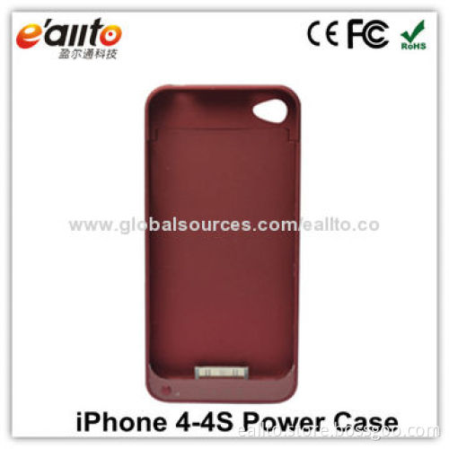 Portable Power Bank Case for iPhone 4/4S, 2,300mAh Capacity, Sized 127x61x16mmNew